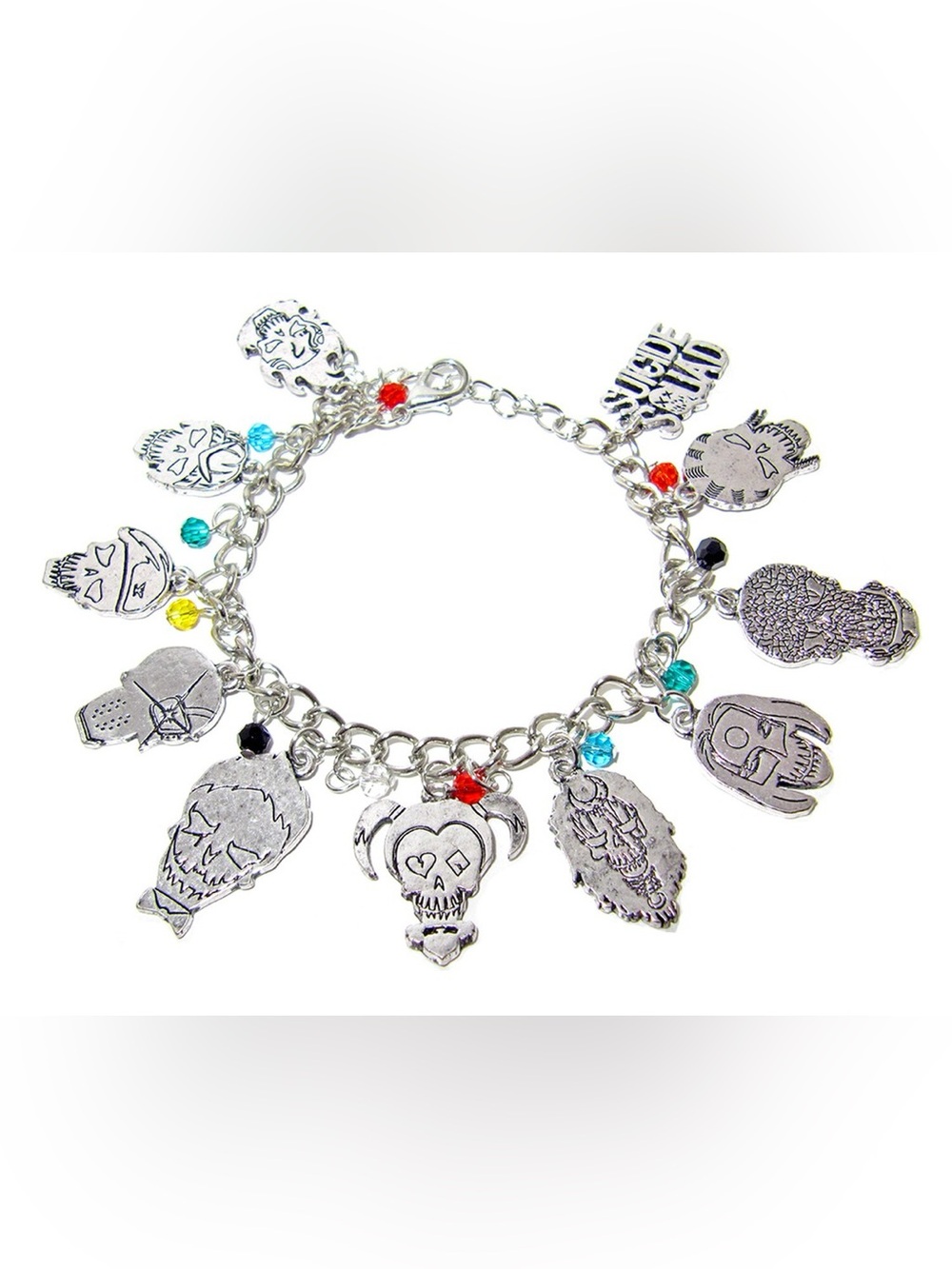 SUICIDE SQUAD CHARACTER CHARM BRACELET HARLEY JOKER DEADSHOT KATANA EL DIABLO